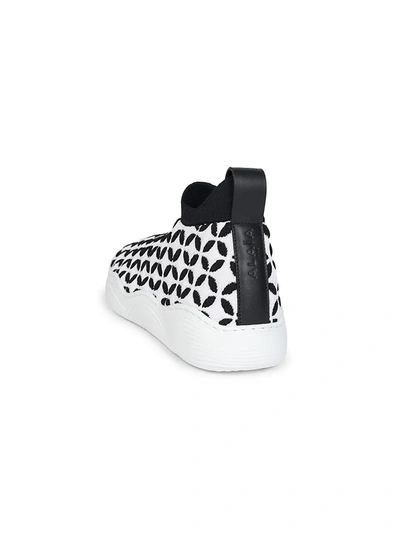 Shop Alaïa Knit Low-top Sneakers In Noir Blanc