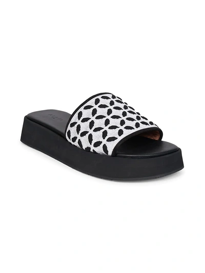 Shop Alaïa Textural Mule Sandals In Noir Blanc