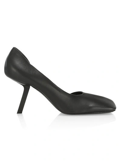 Shop Balenciaga Void D'orsay Leather Square Toe Pumps In Black