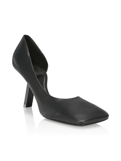 Shop Balenciaga Void D'orsay Leather Square Toe Pumps In Black