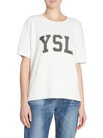 Laurent Vintage T-shirt In White | ModeSens