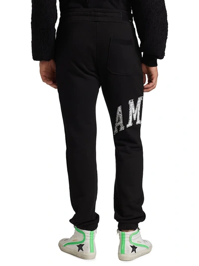 Shop Amiri Varsity Logo Sweatpants In Black