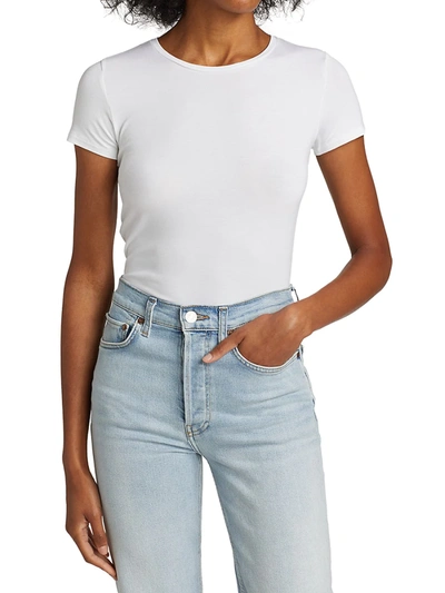 Shop Majestic Women's Soft Touch Crewneck T-shirt In Blanc