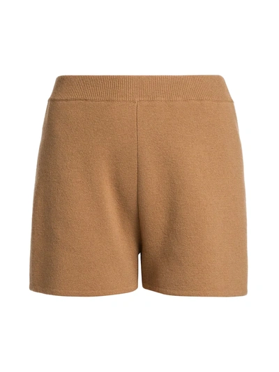 Shop Max Mara Acro Wool & Cashmere Blend Shorts In Camel