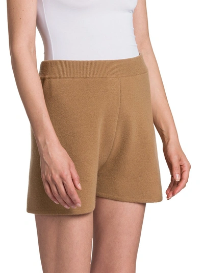 Shop Max Mara Acro Wool & Cashmere Blend Shorts In Camel