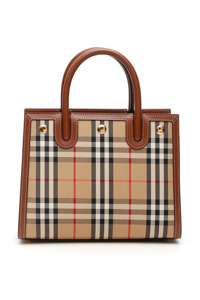 Shop Burberry Baby Title Tote Bag In Brown,beige