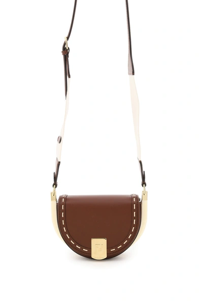 Shop Fendi Moonlight Shoulder Bag In Brown