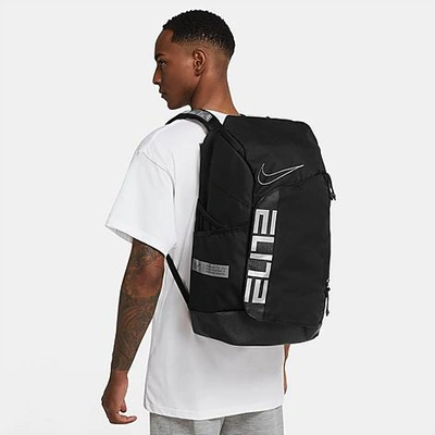 Shop Nike Elite Pro Hoops Basketball Backpack In Black/black/metallic Cool Grey