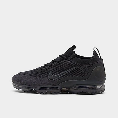 Shop Nike Men's Air Vapormax 2021 Flyknit Running Shoes In Black/black/black/anthracite
