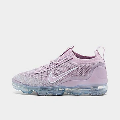 Shop Nike Women's Air Vapormax 2021 Flyknit Running Shoes In Light Arctic Pink/iced Lilac/summit White/metallic Silver