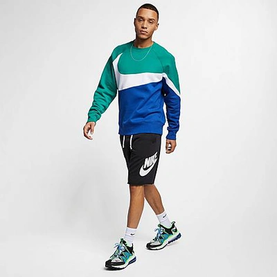 Shop Nike Men's Sportswear Alumni Fleece Shorts In Black/black/white/white