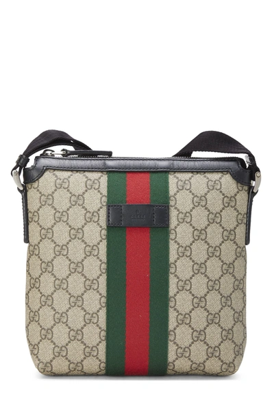 Pre-owned Gucci Original Gg Supreme Canvas Web Messenger Small