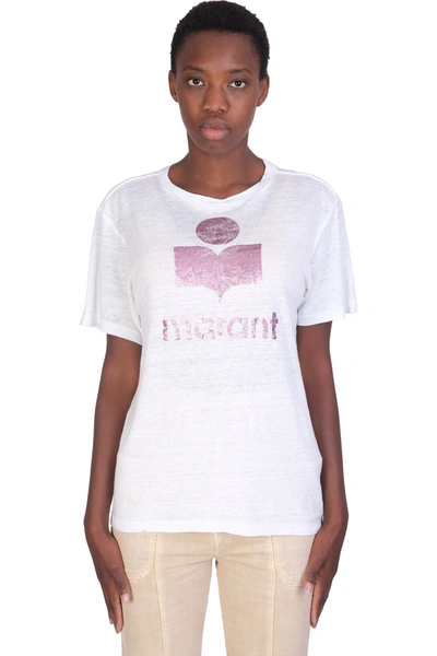 Isabel Marant Étoile Linen Tshirt With Logo In White