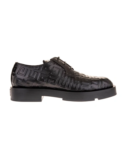 Shop Givenchy Man Squared Derby Shoe In Black 4g Leather