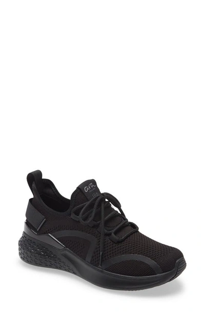 Shop Ara Mcallen Sneaker In Black Woven Stretch