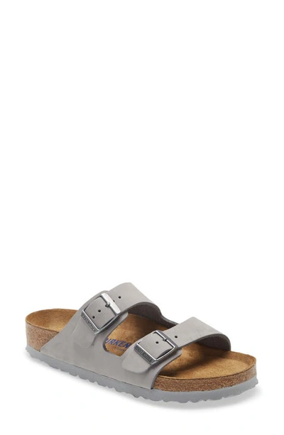 Shop Birkenstock Arizona Soft Slide Sandal In Dove Gray