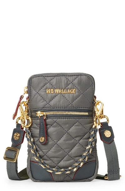 Shop Mz Wallace Micro Crosby Crossbody Bag In Magnet/ Magnet