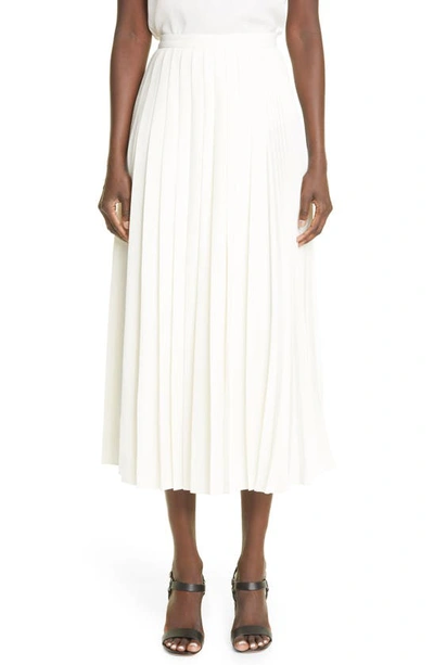 Shop Valentino Pleated Cady Skirt In Avorio