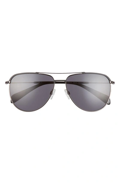 Shop Rag & Bone 59mm Aviator Sunglasses In Metallic Black
