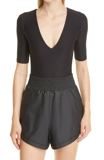 Shop Alix Ludlow Deep V-neck Bodysuit In Black