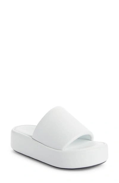 Shop Balenciaga Rise Platform Slide Sandal In White/ Black