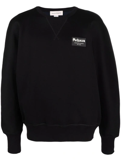 Shop Alexander Mcqueen Logo-patch Sweatshirt In 黑色