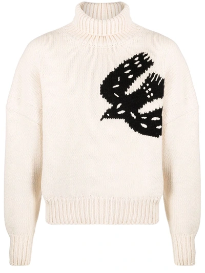 Shop Alexander Mcqueen Intarsia-pattern Jumper In 白色