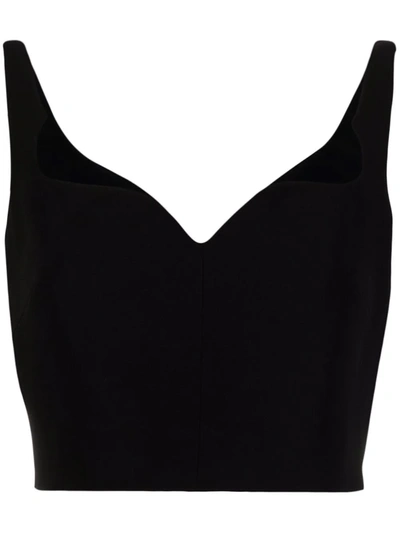 Shop Versace Sleeveless Crop Top In 黑色