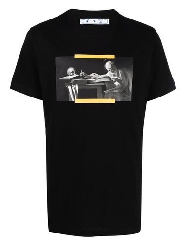 Shop Off-white Caravaggio-print T-shirt In 1084 Black Multicolor