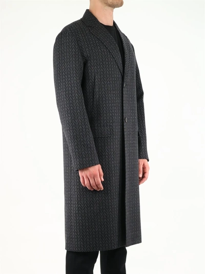 Shop Valentino Optical  Wool Coat In Black