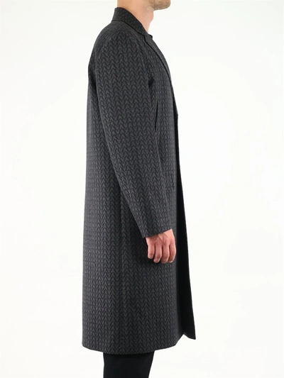 Shop Valentino Optical  Wool Coat In Black