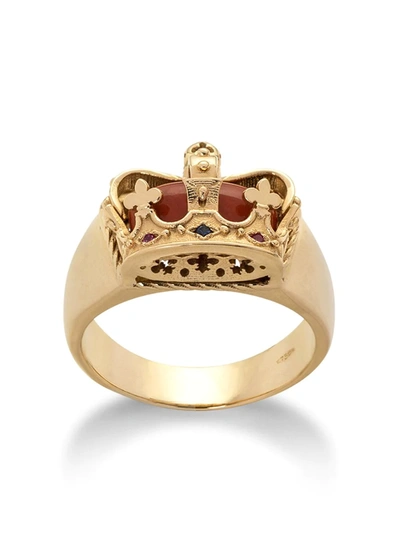 Shop Dolce & Gabbana 18kt Yellow Gold Crown Ring