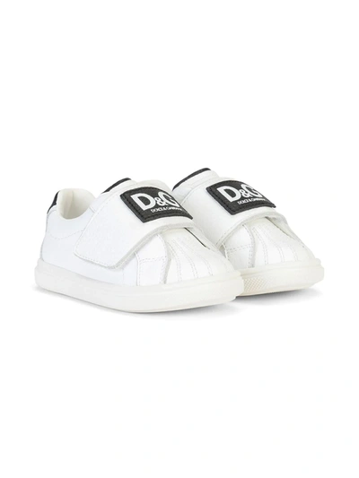 Shop Dolce & Gabbana Logo-strap Low-top Sneakers In White