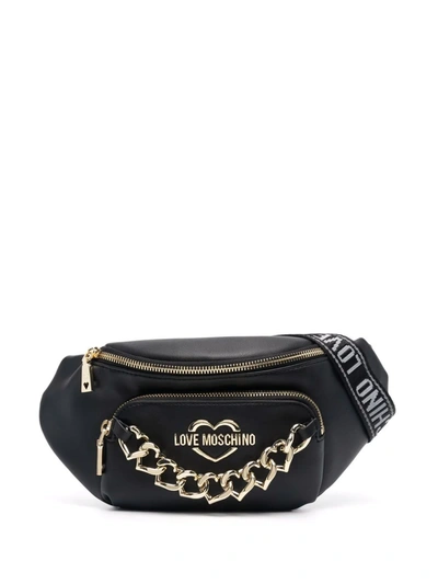 Love Moschino Heart-chain Trim Belt Bag In Black | ModeSens