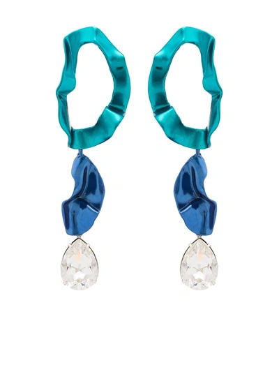 Shop Sterling King Inside Out Drop Earrings In Blue
