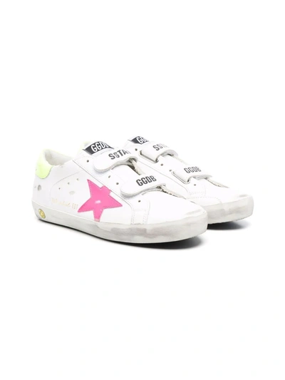 Shop Golden Goose Old School Star-patch Low-top Leather Sneakers In White