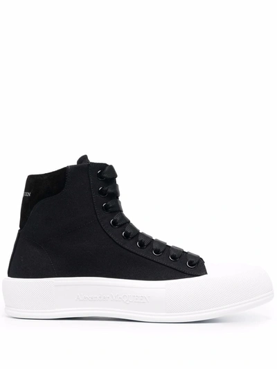 Shop Alexander Mcqueen Chunky-sole Lace-up Sneakers In Black