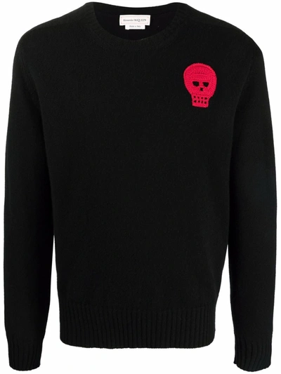 Shop Alexander Mcqueen Crochet-skull Jumper In Black