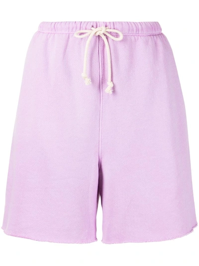 Shop Re/done Drawstring Faded Track Shorts In Violett