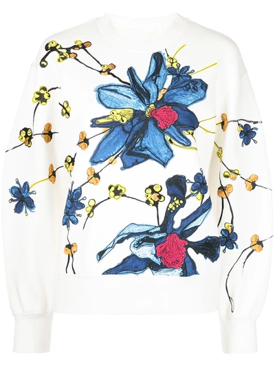 Shop Jason Wu Collection Floral-print Jumper In Weiss