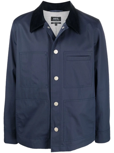 Shop Apc Andre Lightweight Jacket In Blau