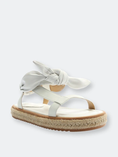 Shop Schutz Wronny Leather Flat Sandal In White