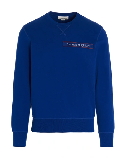 Shop Alexander Mcqueen Men's Blue Cotton Sweatshirt