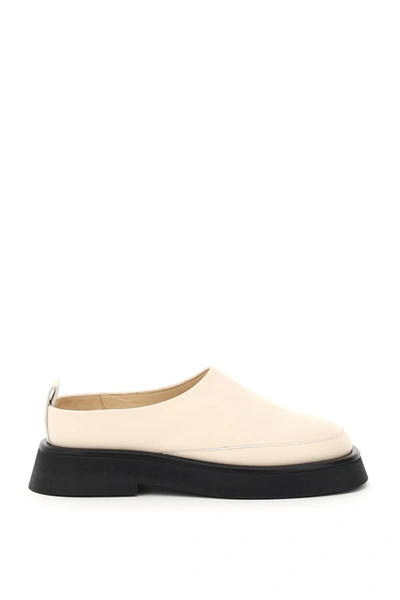 Shop Wandler Rosa Leather Loafers In Moon (white)