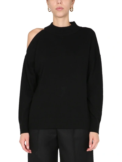 Shop Michael Michael Kors Sweater With Cut Out Details In Nero