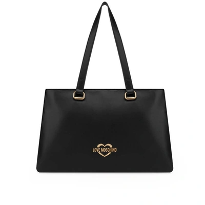 Shop Love Moschino Black Multi Shopping Bag In Black / Multicolor