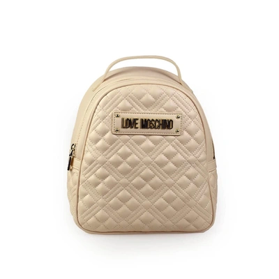 Shop Love Moschino Quilted Nude Pink Backpack
