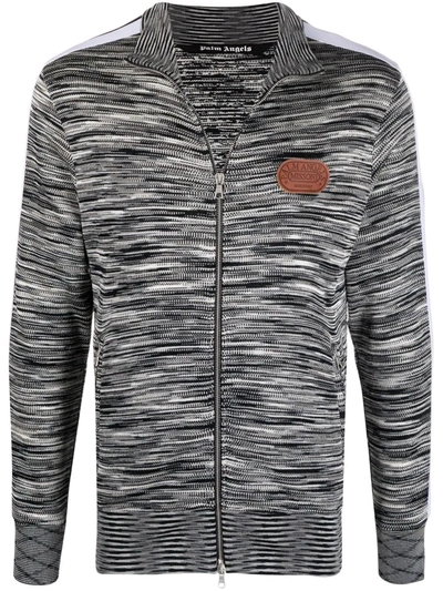 Palm Angels Mens Melange Grey X Missoni Slim-fit Stretch-knit Jacket Xl In Schwarz