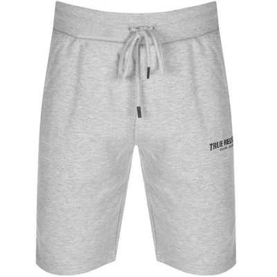 Shop True Religion Jersey Logo Shorts Grey