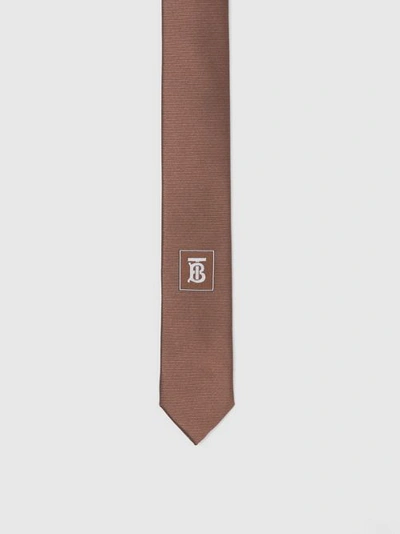 Shop Burberry Classic Cut Silk Tie In Mahogany